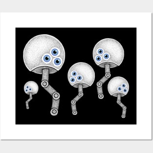 Field of Mechanical Fungi Posters and Art